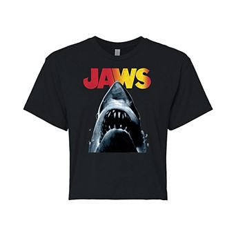 Juniors' Jaws Graphic Crop Tee