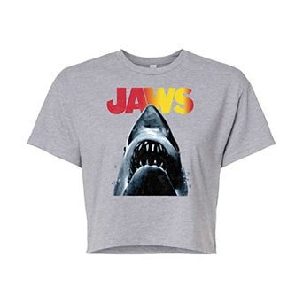 Juniors' Jaws Graphic Crop Tee