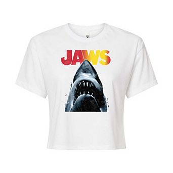 Juniors' Jaws Graphic Crop Tee