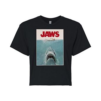 Juniors' Jaws Crop Graphic Tee