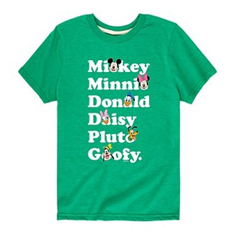 Disney's Mickey Mouse & Friends Boys 8-20 Characters List Graphic Tee