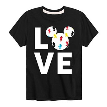 Disney's Mickey Mouse Boys 8-20 Love Fill Graphic Tee