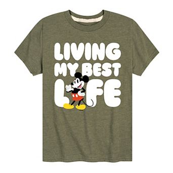 Disney's Mickey Mouse Boys 8-20 Living Best Life Graphic Tee