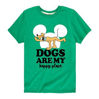 Disney's Pluto Boys 8-20 Dogs Happy Place Graphic Tee