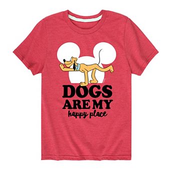 Disney's Pluto Boys 8-20 Dogs Happy Place Graphic Tee