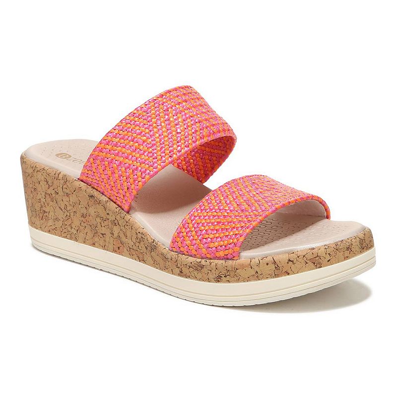 Bzees Resort Womens Wedge Slide Sandals, Size: 6, Pink