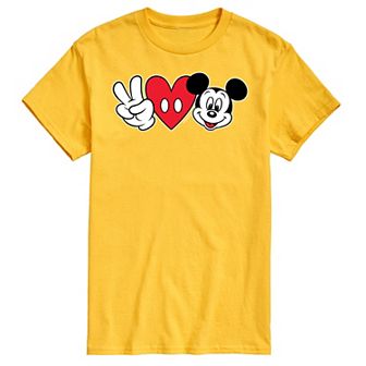 Disney's Mickey Mouse Men's Peace Love Mickey Graphic Tee