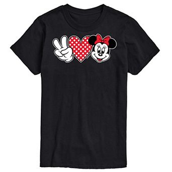Disney's Minnie Mouse Men's Peace Love Minnie Graphic Tee