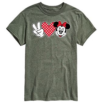 Disney's Minnie Mouse Men's Peace Love Minnie Graphic Tee