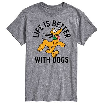 Disney's Men's Life Better With Dogs Graphic Tee