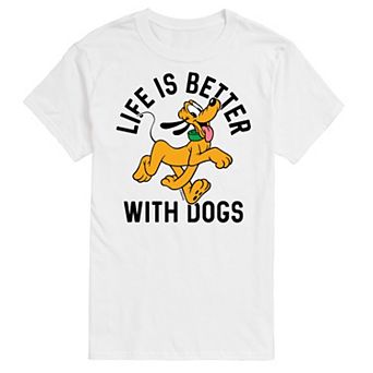 Disney's Men's Life Better With Dogs Graphic Tee