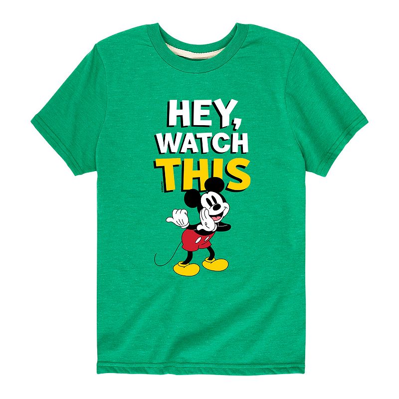 Disney's Mickey Mouse Boys 8-20 Watch This Graphic Tee, Boy's, Size: Small, Green