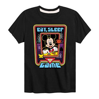 Disney's Mickey Mouse Boys 8-20 Eat Sleep Game Graphic Tee