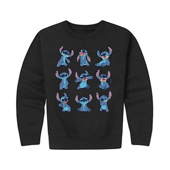 Disney's Lilo & Stitch Boys 8-20 Poses Grid Graphic Fleece Pullover
