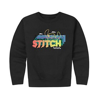 Disney's Lilo & Stitch Boys 8-20 90s Pattern Graphic Fleece Pullover