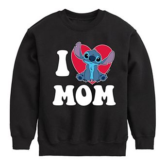 Disney's Lilo & Stitch Boys 8-20 I Love Mom Graphic Fleece Pullover