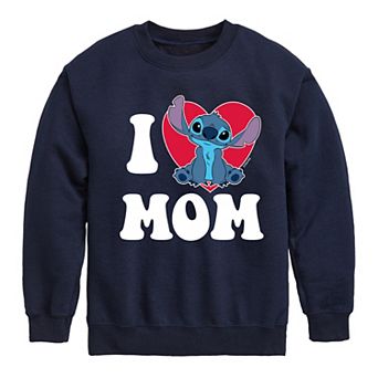 Disney's Lilo & Stitch Boys 8-20 I Love Mom Graphic Fleece Pullover