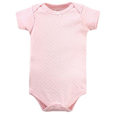 Hudson Baby Infant Girl Cotton Bodysuits, Modern Pink Safari, 6-9 Months