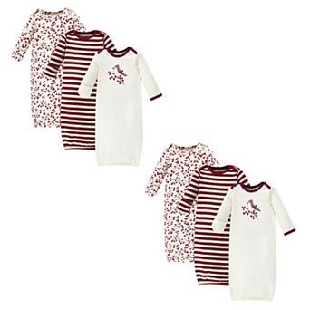 Touched by Nature Infant Girl Organic Cotton Gowns, Berry Branch 6 pc