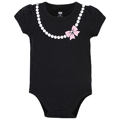 Hudson Baby Infant Girl Cotton Bodysuits, Toile 3-Pack