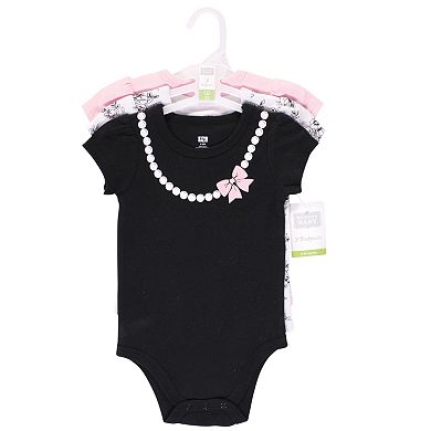 Hudson Baby Infant Girl Cotton Bodysuits, Toile 3-Pack