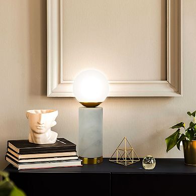 Brightech Aspen 14.5" Dimmable Led Marble Table Lamp With Usb Port