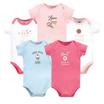 Hudson Baby Infant Girl Cotton Bodysuits 5 pk Food Girl