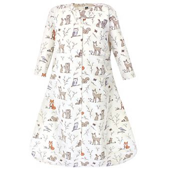 Hudson Baby Infant Girl Long Sleeve Cotton Jersey Sleeping Bag, Enchanted Forest