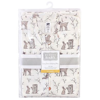 Hudson Baby Infant Girl Long Sleeve Cotton Jersey Sleeping Bag, Enchanted Forest