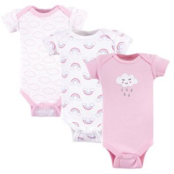 Luvable Friends Baby Girl Cotton Preemie Bodysuits 3 pk Girl Cloud, Preemie