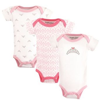 Luvable Friends Baby Girl Cotton Preemie Bodysuits 3 pk Tiara, Preemie