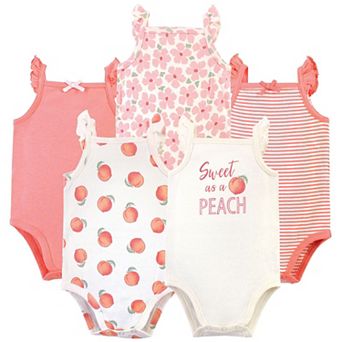 Touched by Nature Baby Girl Organic Cotton Bodysuits 5 pk Peach