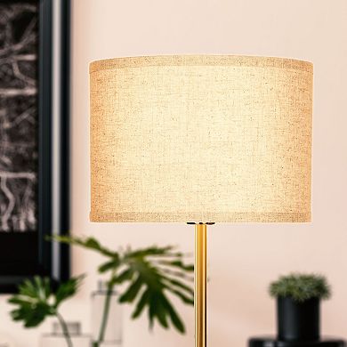 Brightech Emery 60" Led Standing Floor Lamp With White Drum Shade