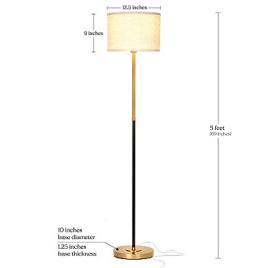 Brightech Emery 60" Led Standing Floor Lamp With White Drum Shade