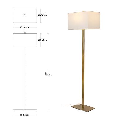 Brightech Stella 60" Led Standing Floor Lamp With Rectangular Shade