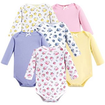Luvable Friends Baby Girl Cotton Long-Sleeve Bodysuits 6 pk Floral