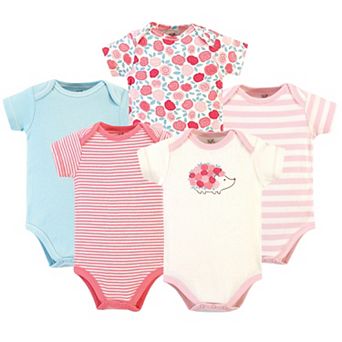 Touched by Nature Baby Girl Organic Cotton Bodysuits 5 pk Rosebud