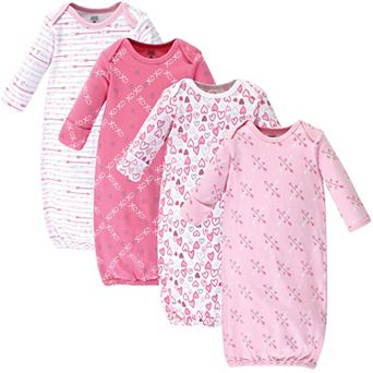 Luvable Friends Baby Girl Cotton Long-Sleeve Gowns 4 pk Love, 0-6 Months