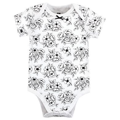 Hudson Baby Infant Girl Cotton Bodysuits, Mom Dad Toile