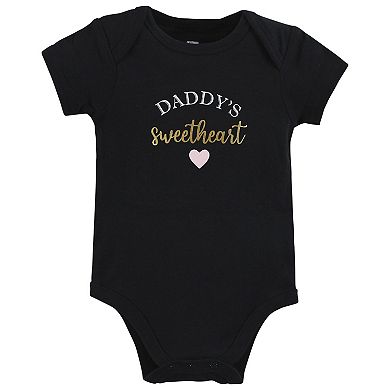 Hudson Baby Infant Girl Cotton Bodysuits, Mom Dad Toile