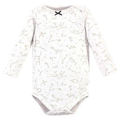 Hudson Baby Infant Girl Cotton Long-Sleeve Bodysuits, Dreamer