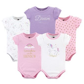 Hudson Baby Infant Girl Cotton Bodysuits 5 pk Magical Unicorn