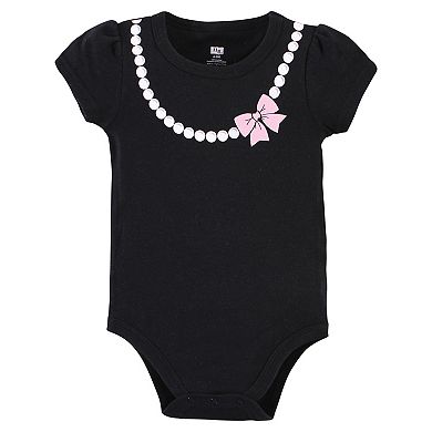 Hudson Baby Infant Girl Cotton Bodysuits, Toile 5-Pack