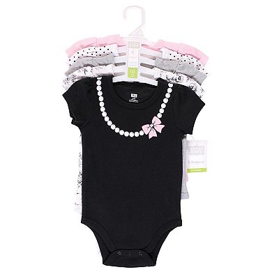Hudson Baby Infant Girl Cotton Bodysuits, Toile 5-Pack