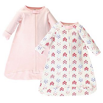 Touched by Nature Baby Girl Organic Cotton Long-Sleeve Wearable Sleeping Bag, Sack, Blanket, Floral Dot