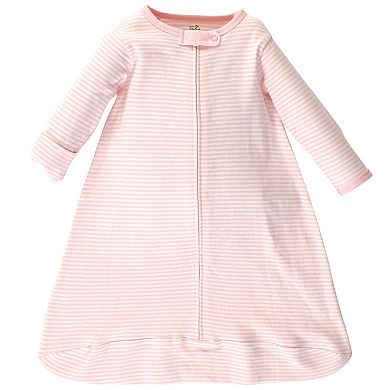 Touched by Nature Baby Girl Organic Cotton Long-Sleeve Wearable Sleeping Bag, Sack, Blanket, Floral Dot