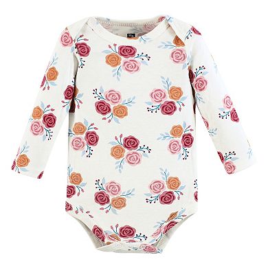 Hudson Baby Infant Girl Cotton Long-Sleeve Bodysuits, Cutest Pumpkin