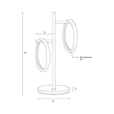 Saturn LED Table Lamp With Detachable Light Rings - Brass