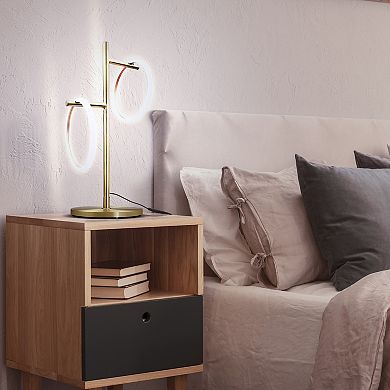 Saturn LED Table Lamp With Detachable Light Rings - Brass