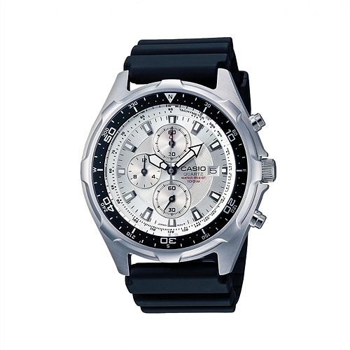 casio black chronograph watch